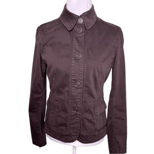 Escada Sport Brown Utility Button Down Jean Jacket Size EU38